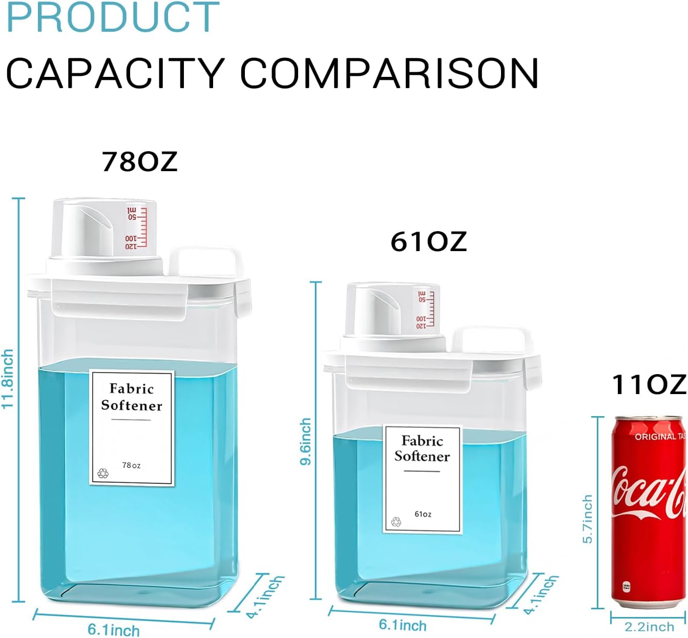 3 Pack Laundry Detergent Dispenser, 78oz Laundry Soap Dispenser, Refluxable Laundry Detergent Container, Plastic Liquid Laundry Detergent Dispenser for Laundry Room Organization with 6 Labels