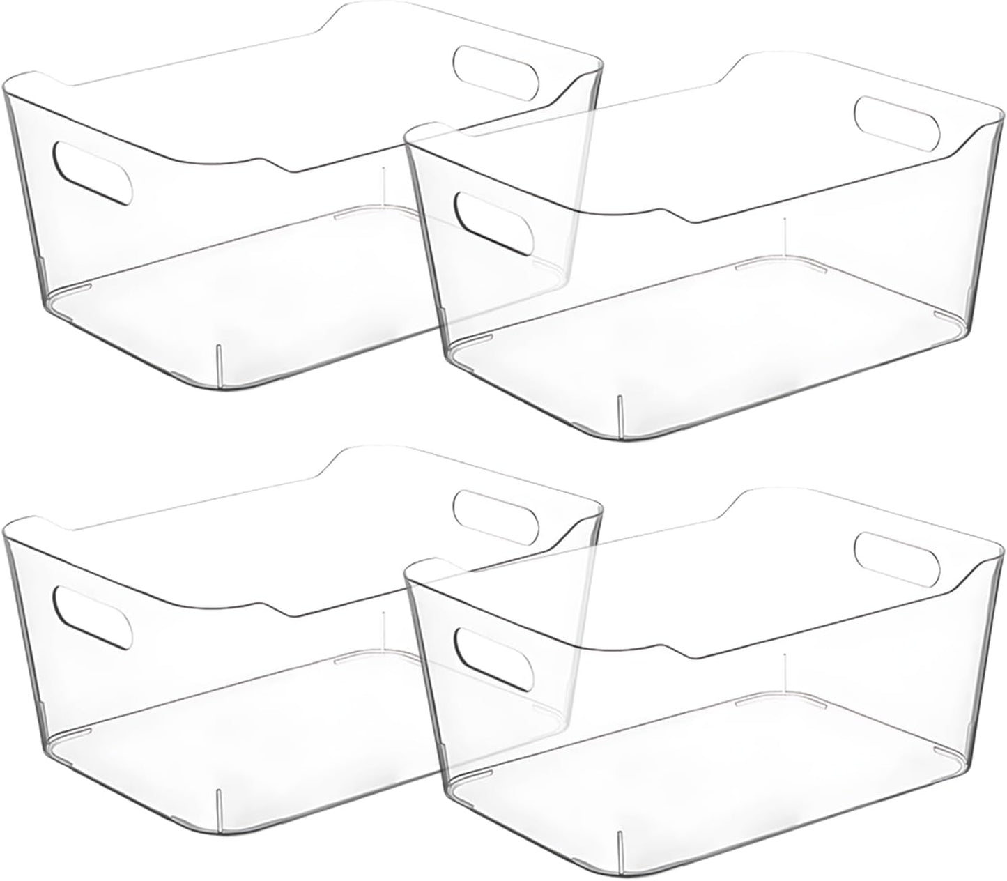 Small Clear Plastic Storage Bins, Perfect for Organization or Pantry and, Fridge Organizer, Cabinet Organizers