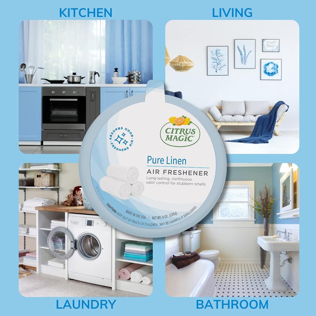 Citrus Magic Odor Absorbing Solid Air Freshener, Pure Linen, 8-Ounce, Pack of 1