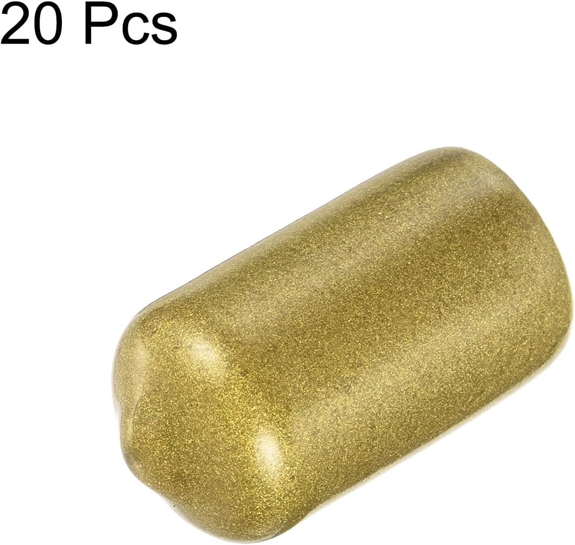 uxcell 20pcs Rubber End Caps 1/2"(12mm) ID Vinyl Round Tube Bolt Cap Cover Thread Protectors Gold