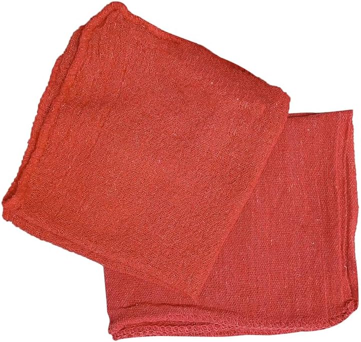 Shop Towels (Red, 1000-Pack) - Bulk Cleaning Towel in a Bag, Mechanic Cotton Wipes for Car Maintenance, Auto Mechanics & Garage, Wipe Grease & Oil, Machine Wash & Reusable