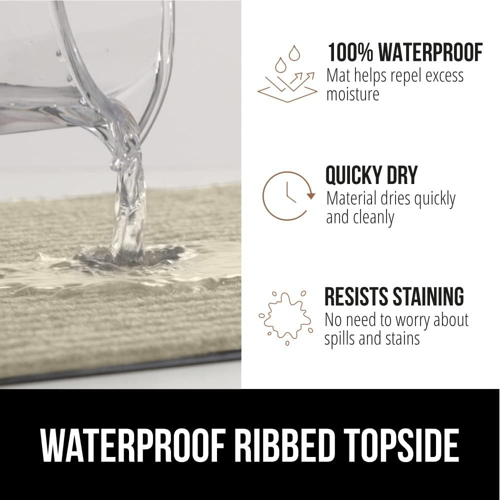 GORILLA GRIP Traffic Guard Door Mat, 47x35, Heavy Duty Welcome Mats, Commercial Office Space Doormat, Waterproof, Fade Resistant, Strong Rubber Backing, Low Profile, Shoe and Boot Scraper, Light Gray