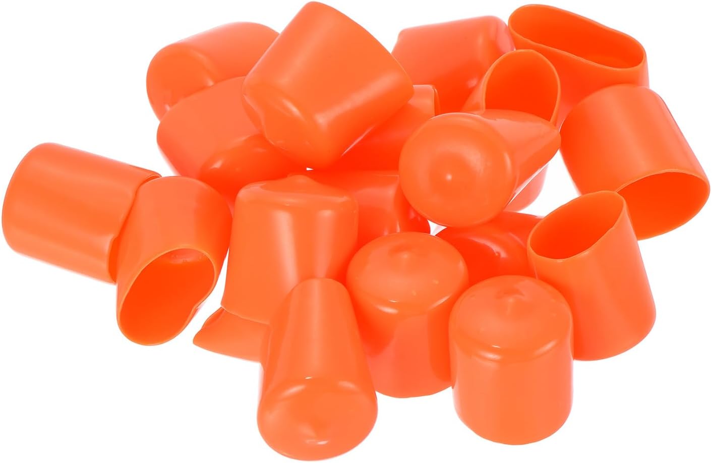 uxcell 20pcs Rubber End Caps 22mm ID Vinyl Round Tube Bolt Cap Cover Screw Thread Protectors Orange