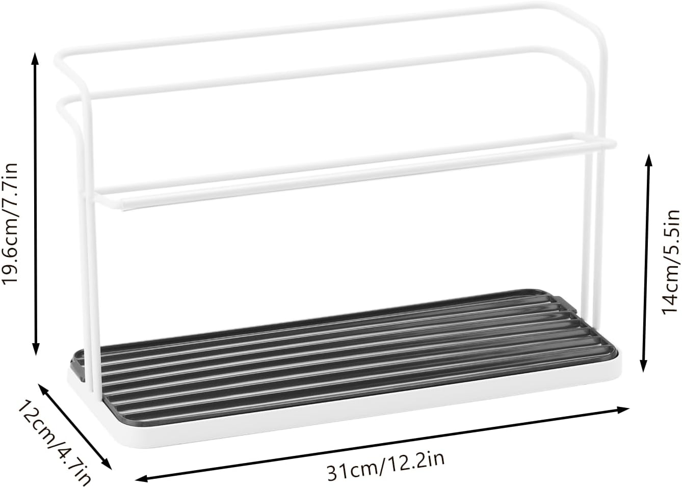 Bottle Drying Rack, Cup Drying Rack,Tumbler Drying Rack with Drain Tray (White)