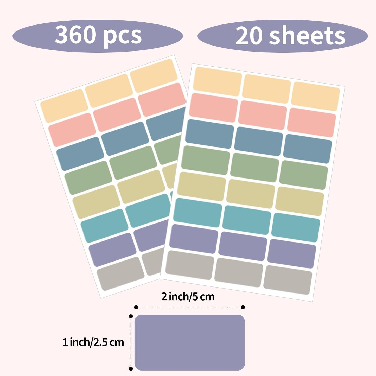 STARLIBOO Removable Freezer Labels, 1x2 Inch Color Coding Removable Label for Food Containers, 360 Freezer Stickers Tape to Write on/Waterproof/Easy Peel Off(8 Colors Morandi)