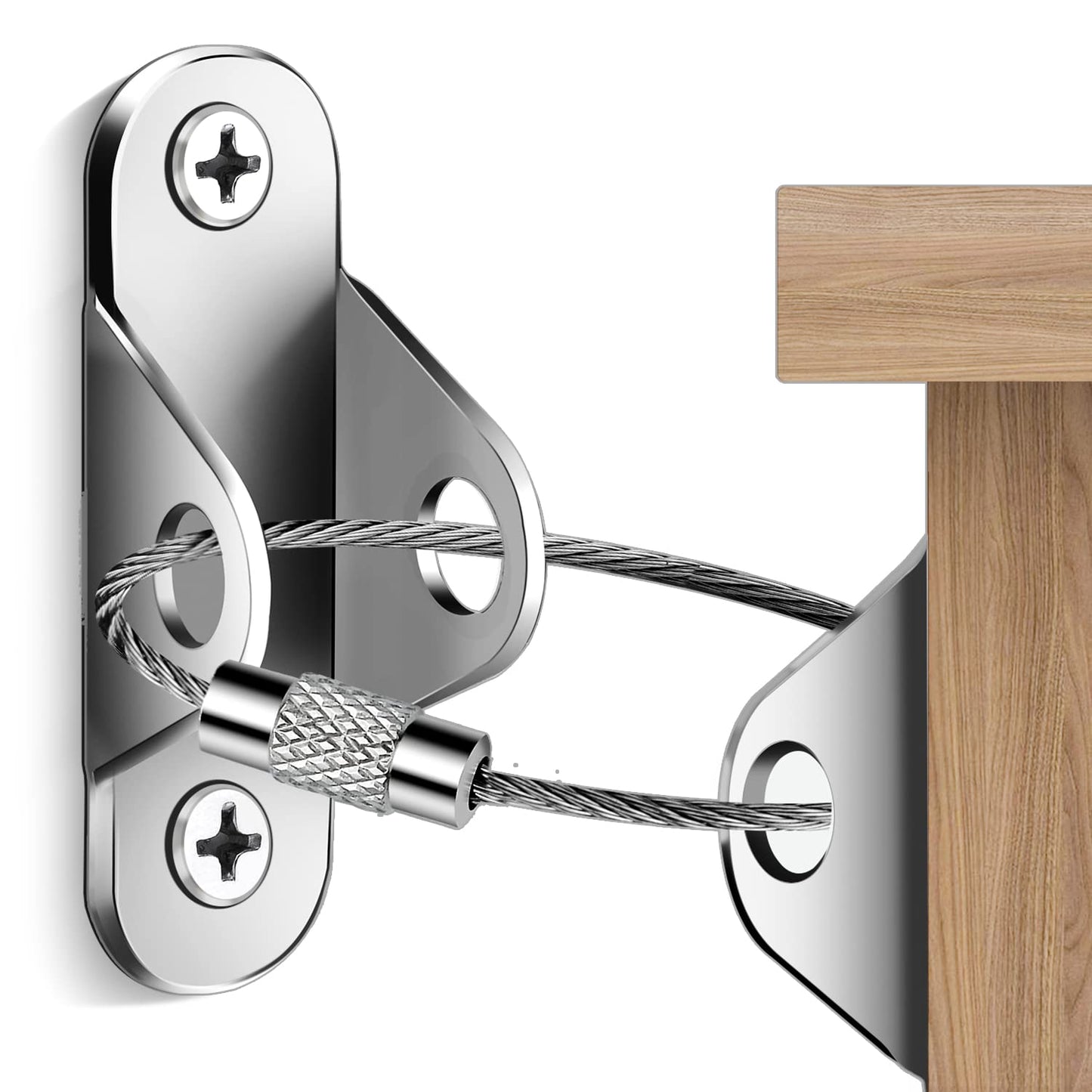 Furniture Anchors (10 Packs) Anti Tip Furniture Anchors for Baby Proofing, Furniture Wall Anchor Earthquake Straps for Furniture Dresser Wall Safety Anchor Furniture Fasteners to Wall, Silver