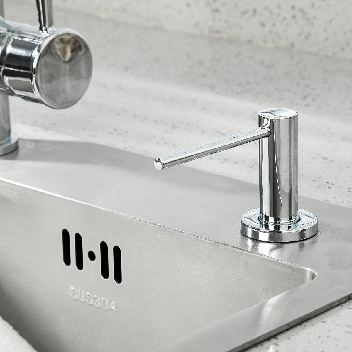 Soap Dispenser for Kitchen Sink Polished Chrome GAPPO Stainless Steel Countertop Pump Hand Lotion Built in Bottlend Lotion Built in Bottle