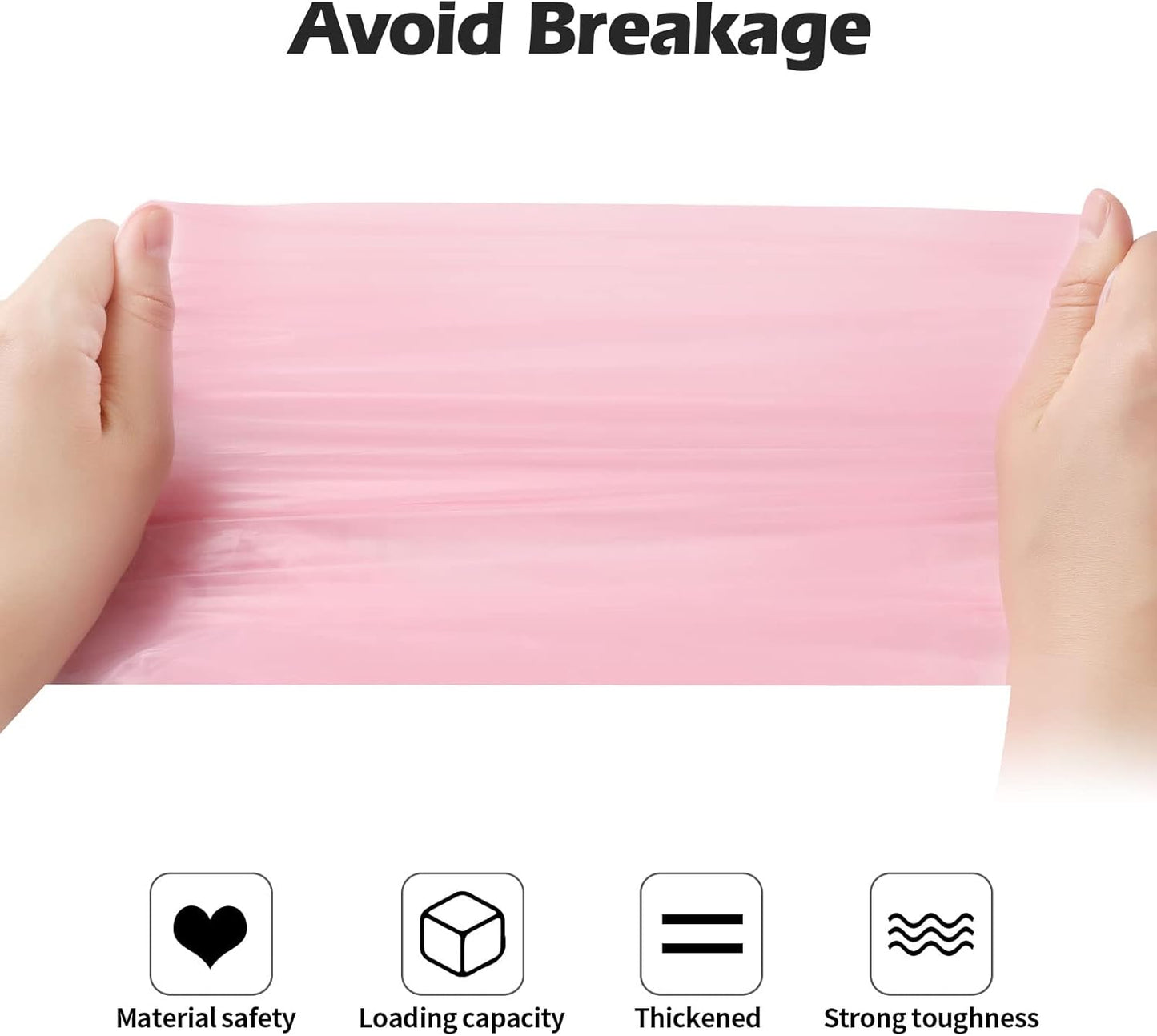 2-4 Gallon Portable Trash Bags,60 Counts Thicken portable Small Garbage Bags for Office, Kitchen,Bedroom Trash Can,Strong Trash Bags（Pink）