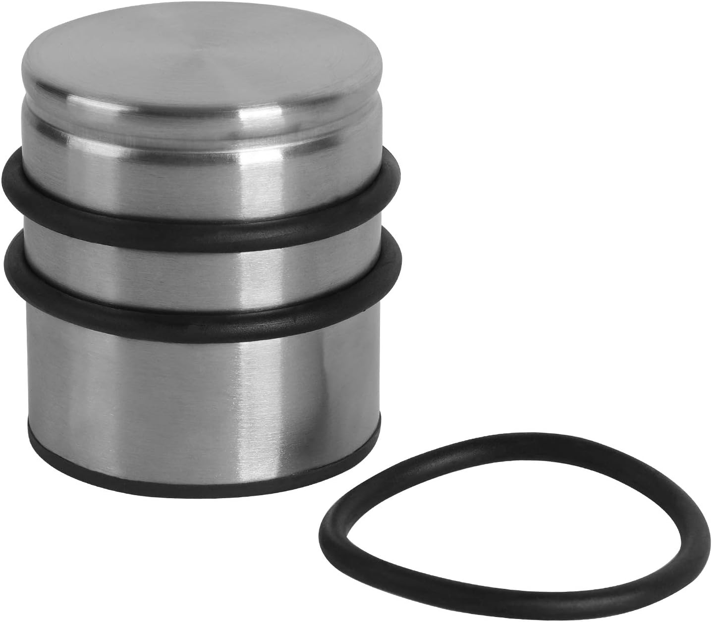 KINJOEK Heavy Weight Door Stopper, No DrillStainless Steel Door Stop with Protective Rubber Bands Door Wedge for Office, Home, Garage, Laundry Door