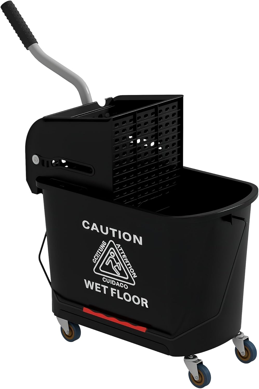 HOMCOM Compact Mop Bucket with Wringer on Wheels for Floor Cleaning, 21 Quart, Separate Dirty and Clean Water, for Home, Apartment, Black