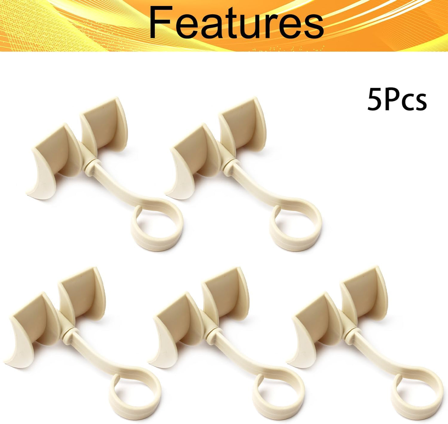 Rotating Belt Hanger 360°Rotatable Organizer 4 Hangers for Drying Towels Bras Clothes Gloves Plastic Laundry Sock Drying Hanger Beige 5Pcs