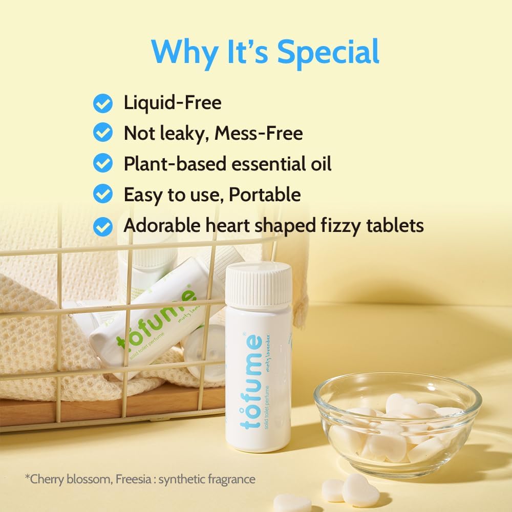 Effervescent Bathroom Air Freshener - Fresh Minty Lemon - Toilet Deodorizer, Bathroom Odor Eliminator, Toilet Freshener, Flushable Air Freshener Toilet Tablets, 90 Count (Pack of 3)