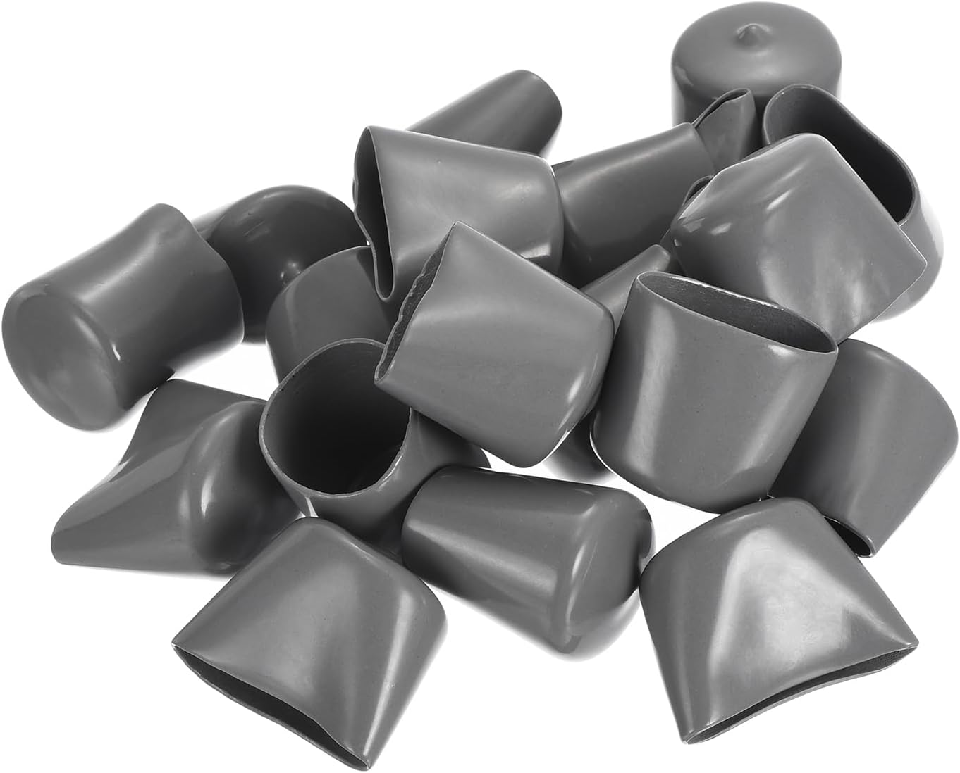 uxcell 20pcs Rubber End Caps 31mm ID Vinyl Cap Cover Screw Protectors Dark Grey