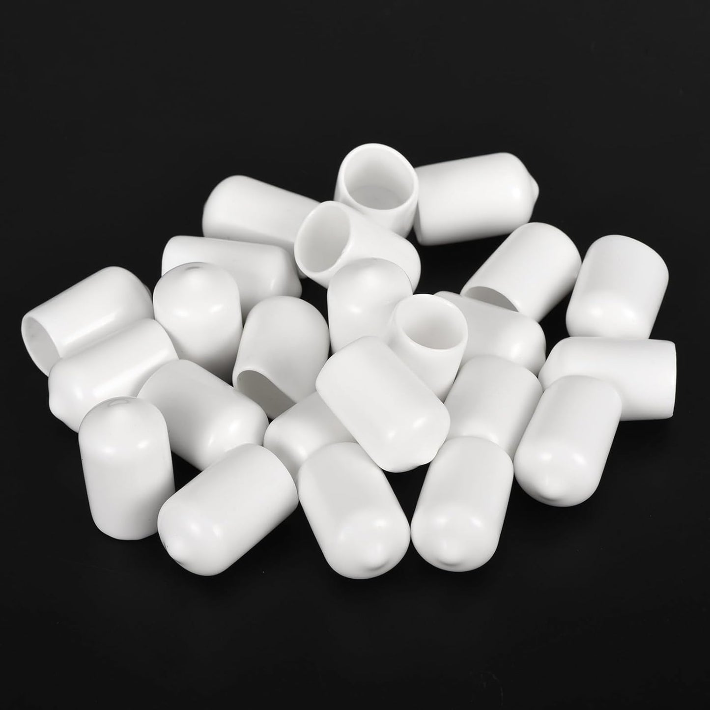 uxcell 20pcs Rubber End Caps 13mm ID Vinyl Round End Cap Cover Screw Thread Protectors White