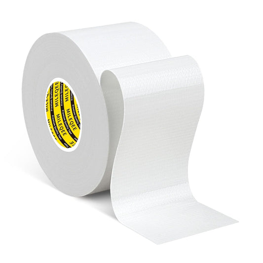 Duct Tape Heavy Duty Single Sided, Strong Adhesive High Strength, Waterproof Mesh Tape for Indoor and Outdoor Repairing Sealing Bonding, Easy Use Hand Tearable, 1.57 Inch x 66 Feet, White