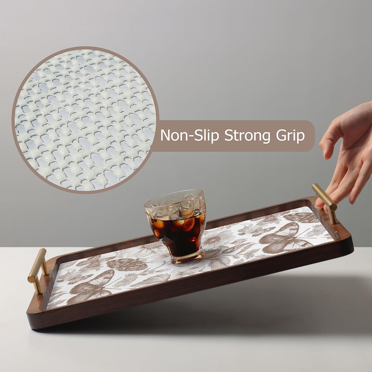 Drawer and Shelf Liner for Kitchen Cabinets,Non-Adhesive Cabinet Liner,Non Slip Waterproof Drawer Liner,Easy to Clean Strong Grip Kitchen Liner for Cupboard,Dresser,Shelves,(12In x 16.4FT)