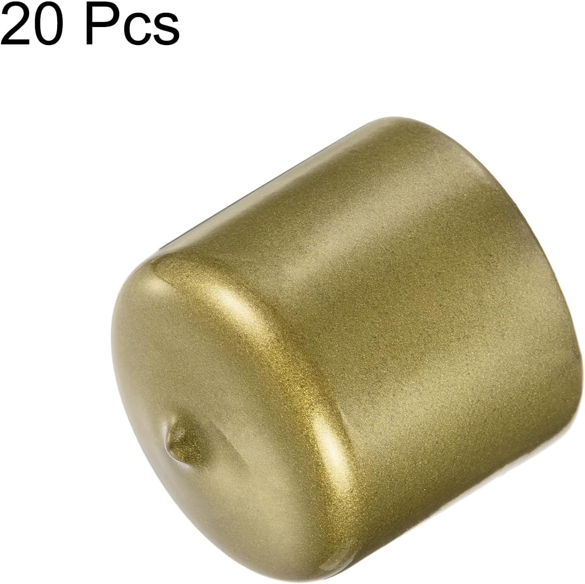 uxcell 20pcs Rubber End Caps 42mm ID Vinyl Round Tube Bolt Cap Cover Thread Protectors Gold