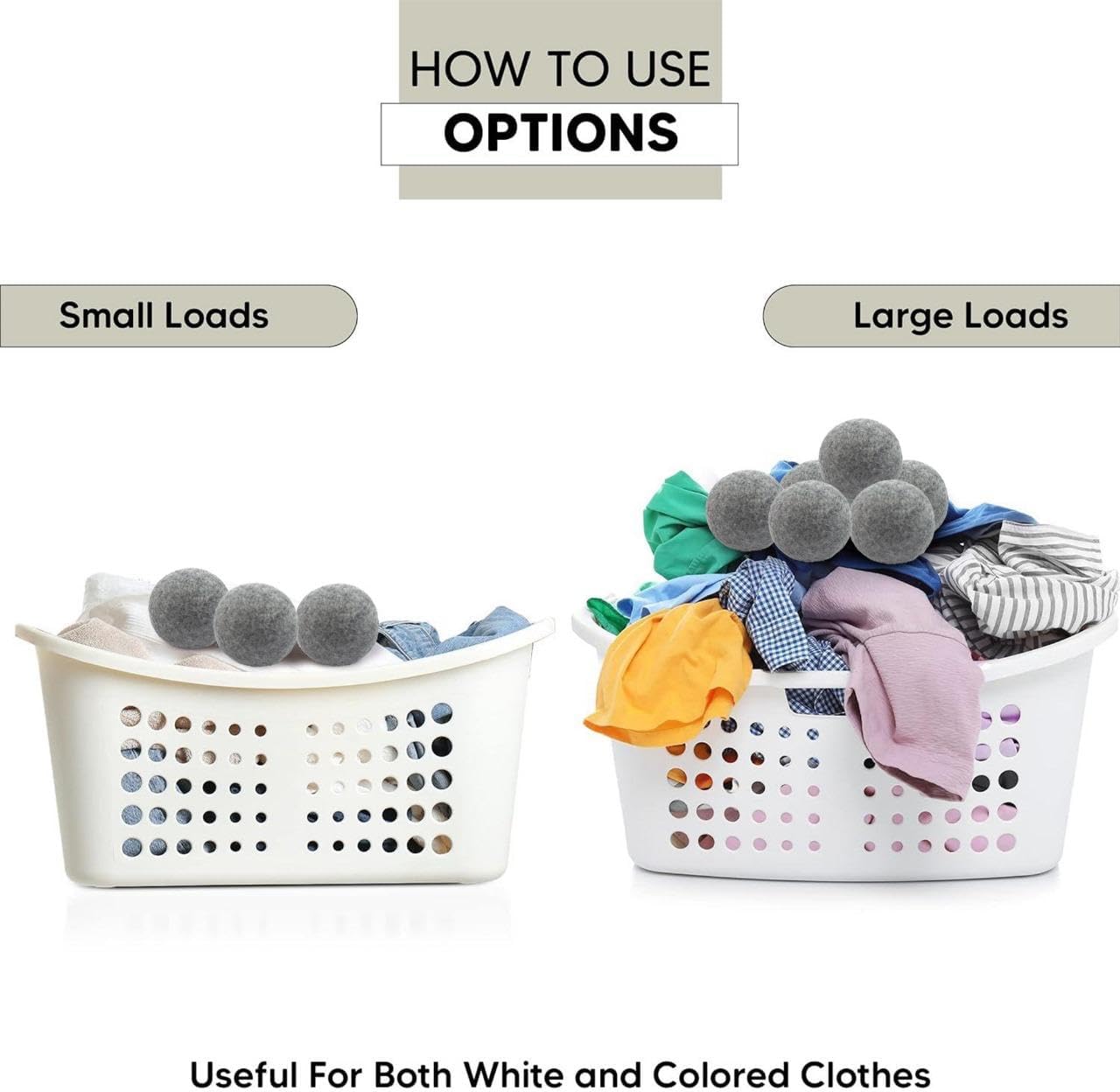 RAYTRADE Wool Dryer Balls 6-Pack 100% Made of Organic New Zealand Wool Reduces Clothing Wrinkles and Saves Drying Time Reusable Natural Fabric Softener Stocking Stuffer Gifts (Gray)