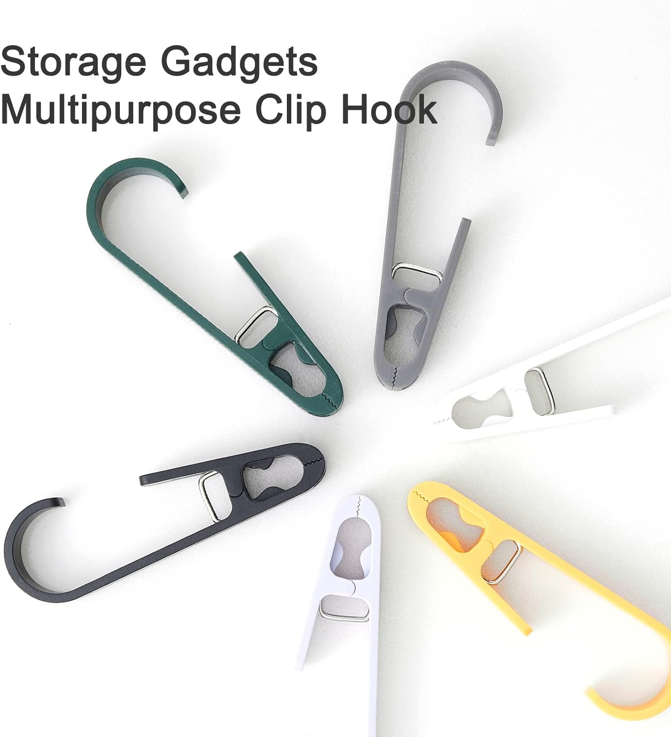 Large Clothes Pins Towel Clips, 4 Pcs Multipurpose Clothes Pins Hook, Strong Plastic Clothes Hanger. S Hook for Shower Curtain Laundry Clothes pins…