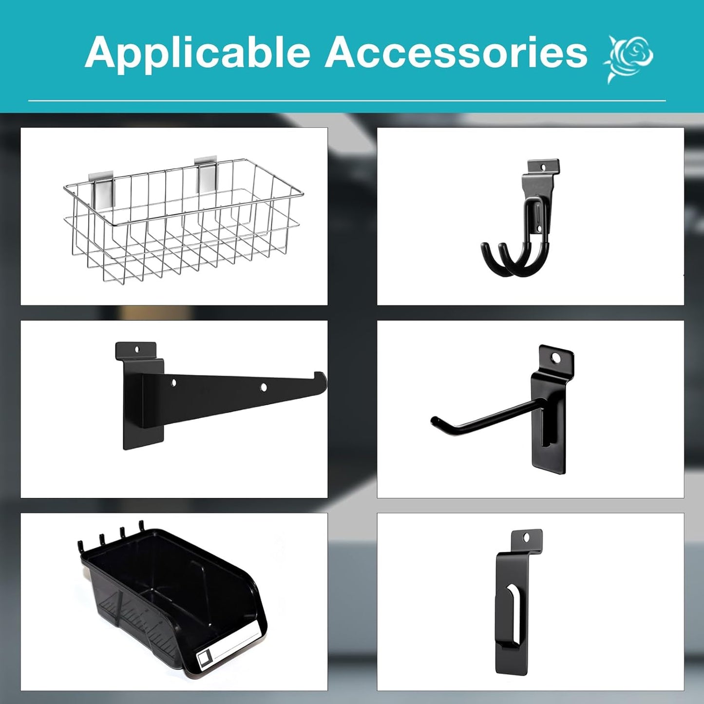 NeatiEase Slatwall Panel Wall Storage Systems, 4 x 4ft Slat Wall Paneling Garage Wall Organizer, Heavy Duty Wall Mounted PVC Wall Rack (Gray)