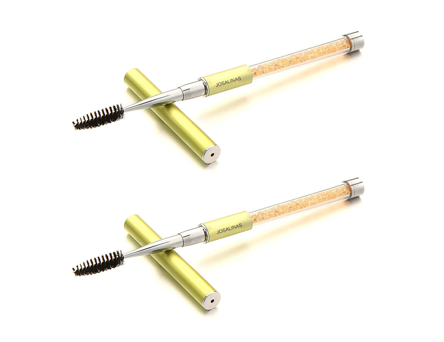 2PCS Mascara Brushes Eyebrow Eyelash Brushes Mascara Wands Applicators Eye Brushes Portable Cosmetic Brushes with Cap Eyelash Spoolies Brushes for Eyelash Extensions and Eyebrows, Gold