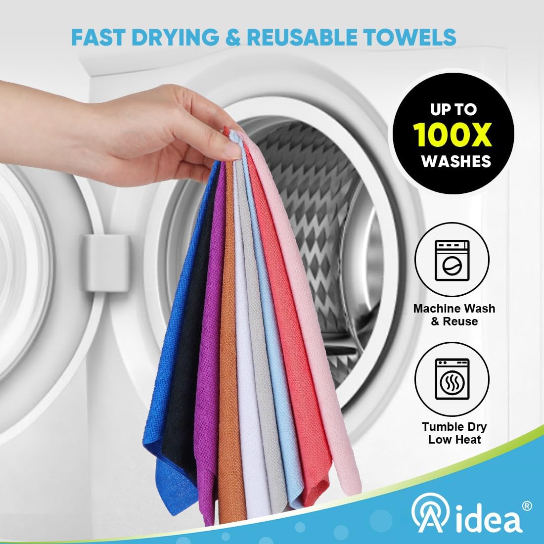 AIDEA Microfiber Cleaning Cloth Roll, 75PK, Reusable Paper Towels Tear Away Cloth, Microfiber Towels Washable Shop Rags, Lint Free Cleaning Rags for House, Kitchen, Window, 11.5"×11.5", Coffee