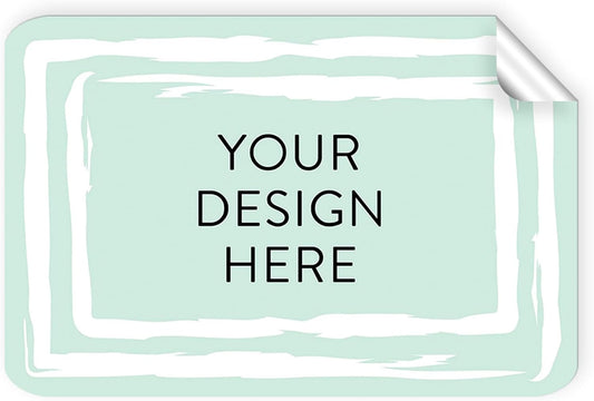100 Custom Vinyl Stickers - Upload Your own Image, Text, Design, Logo - Personalized Logo Labels for Handmade, Packaging, Bottle, Jars, Candle, Brand Stickers (Mint, 4x2)