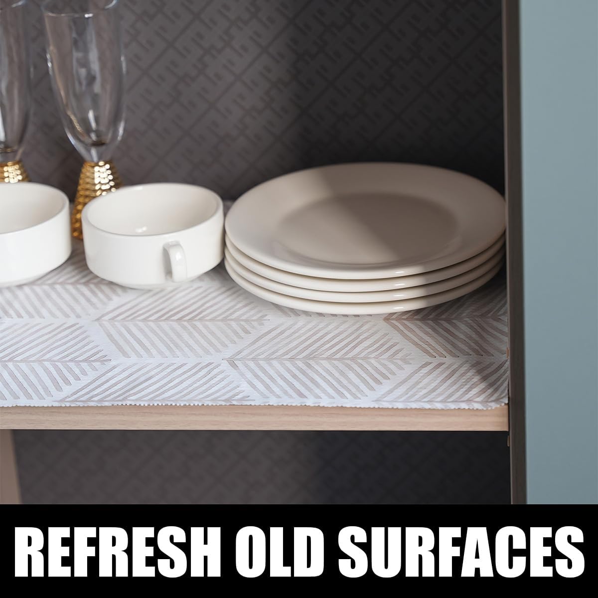 Shelf Liners for Kitchen Cabinets, 16IN x 10FT Non Adhesive and Strong Non-Slip Shelf Cabinet Drawer Liners for Kitchen Wire Fridge, Waterproof Shelf Drawer Liner,Easy to Clean