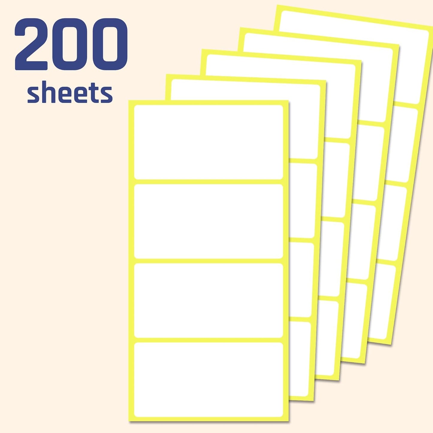 4" x 2", Labels Stickers for Storage Bins - Matte White (800 Pack)