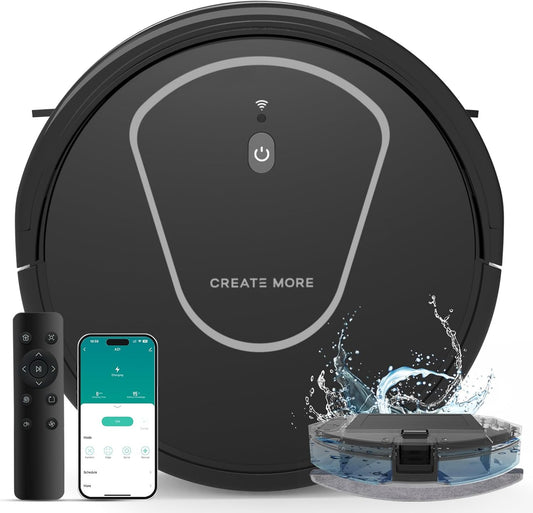 Bagotte Robot Vacuum and Mop Combo, 3 in 1 Vacuum Robot with 5000Pa Strong Suction,WiFi/App/Voice, Schedule, Self-Charging, Slim, Ideal for Hard Floor, Pet Hair, Carpet
