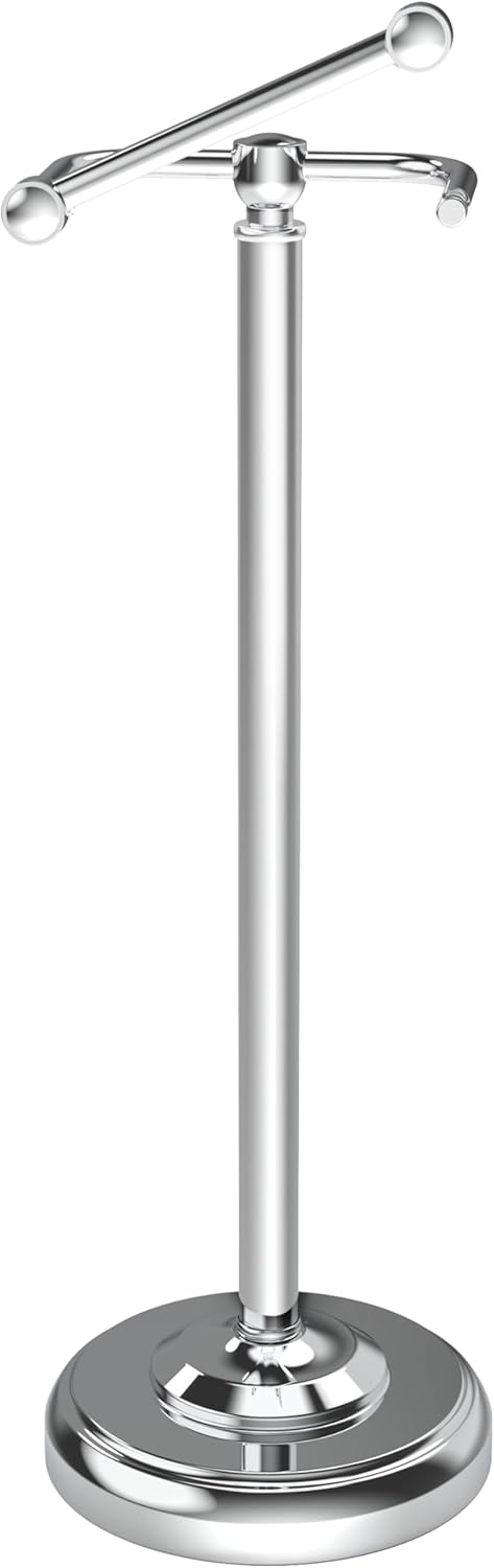 Toilet Paper Holder Stand, Polished Chrome Toilet Paper Holder Free Standing, Post Pivoting Design & Stable Weighted Base SUS304 Stainless Steel for Bathroom(Mega Roll)