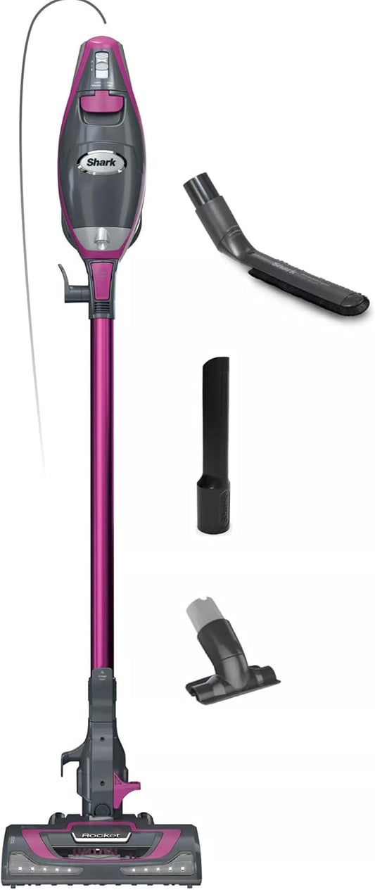 Shark HV371 Rocket Pro DLX Corded Stick, Removable Hand Vacuum, Advanced Swivel Steering, XL Cup, Crevice Tool, Upholstery Tool & Anti-Allergen Dust Brush, Fuchsia, Capacity