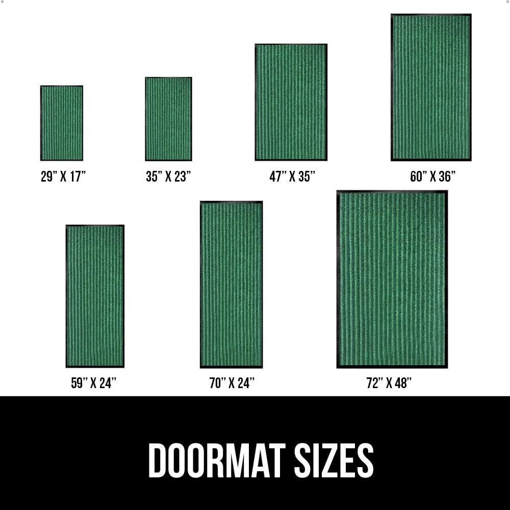 GORILLA GRIP Traffic Guard Door Mat, 72x48, Heavy Duty Welcome Mats, Commercial Office Space Doormat, Waterproof, Fade Resistant, Strong Rubber Backing, Low Profile, Shoe and Boot Scraper, Green