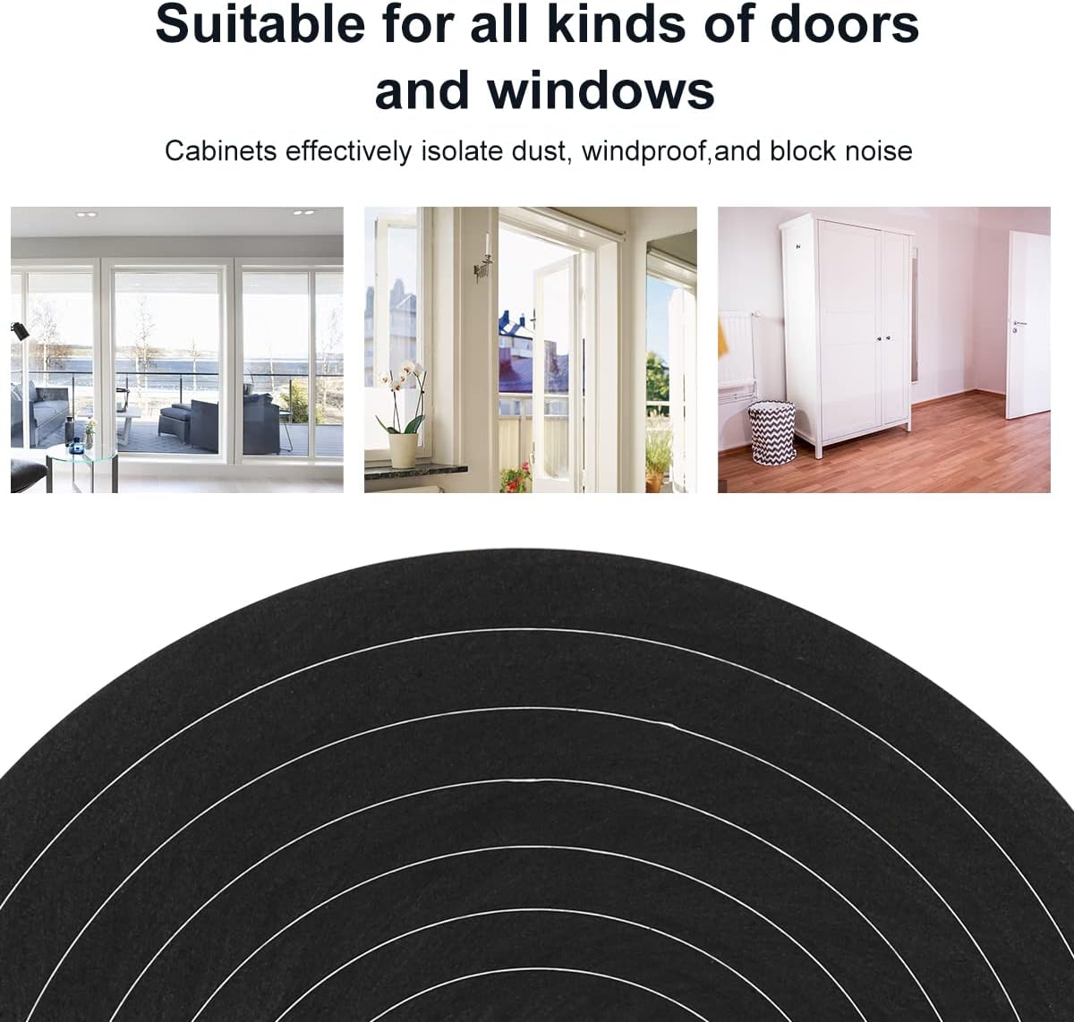 2 Rolls Foam Tape Weather Stripping Door Seal, 1'' W x 3/4'' T High Density Seal Strip, Adhesive Closed Cell Weather Strip Total 16.5 Feet Long…