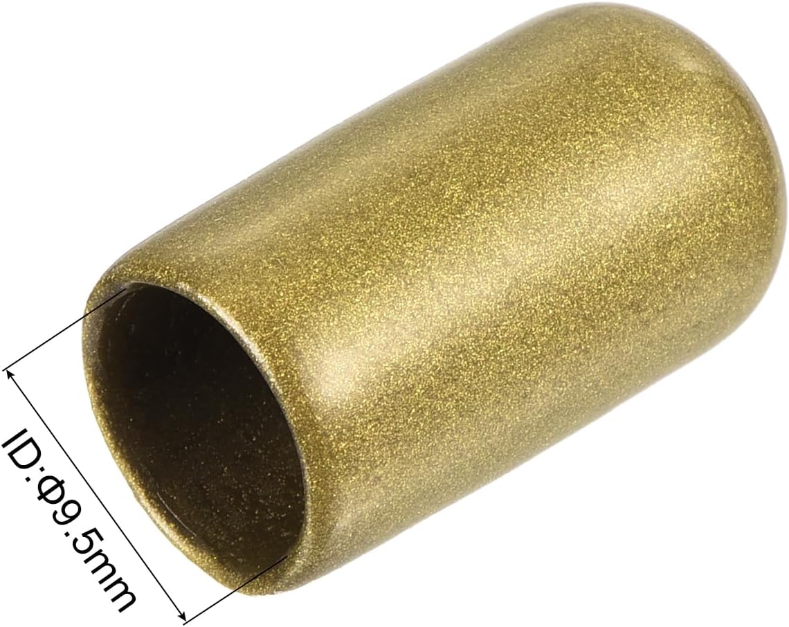 uxcell 20pcs Rubber End Caps 3/8"(9.5mm) ID Vinyl Round Tube Bolt Cap Cover Thread Protectors Gold