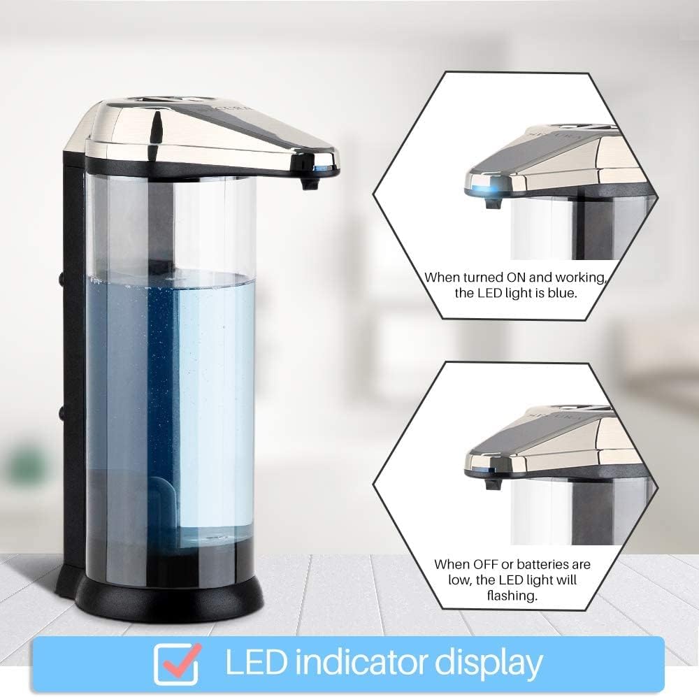 Secura 17Oz Automatic Liquid Soap Dispenser, Touchless Battery Operated Hand Soap Dispenser with Adjustable Soap Dispensing Volume Control Dial