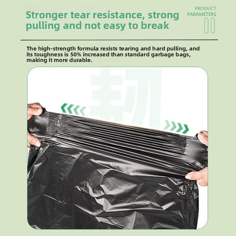 48 gallon heavy duty trash bags, 39.37x47.24 inches, black, extra strong construction & yard bags for commercial, industrial, garden waste, leakproof & puncture resistant(30 pieces）