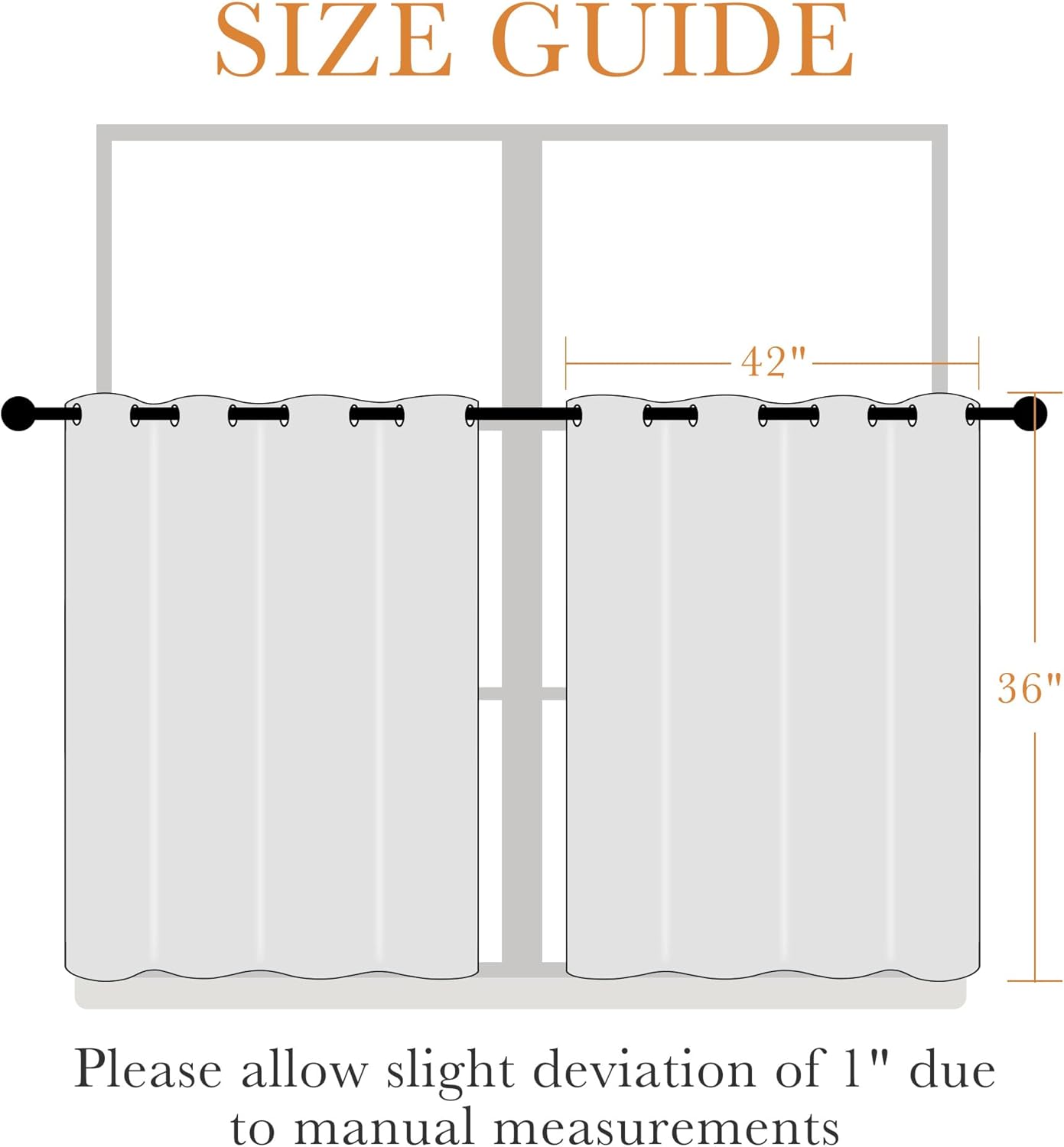PONY DANCE Blackout Curtains for RV Camper Windows, Privacy Thermal Insulated Mini Curtains & Drapes for Bedroom Bathroom Kitchen Door Window Farmhouse Cover(2 Panels, W 42 x L 36 inches, Light Taupe)