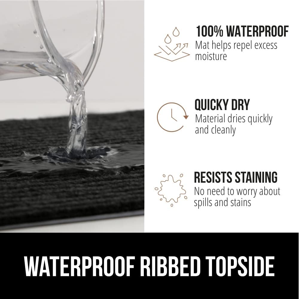 GORILLA GRIP Traffic Guard Door Mat, 72x48, Heavy Duty Welcome Mats, Commercial Office Space Doormat, Waterproof, Fade Resistant, Strong Rubber Backing, Low Profile, Shoe and Boot Scraper, Jet Black