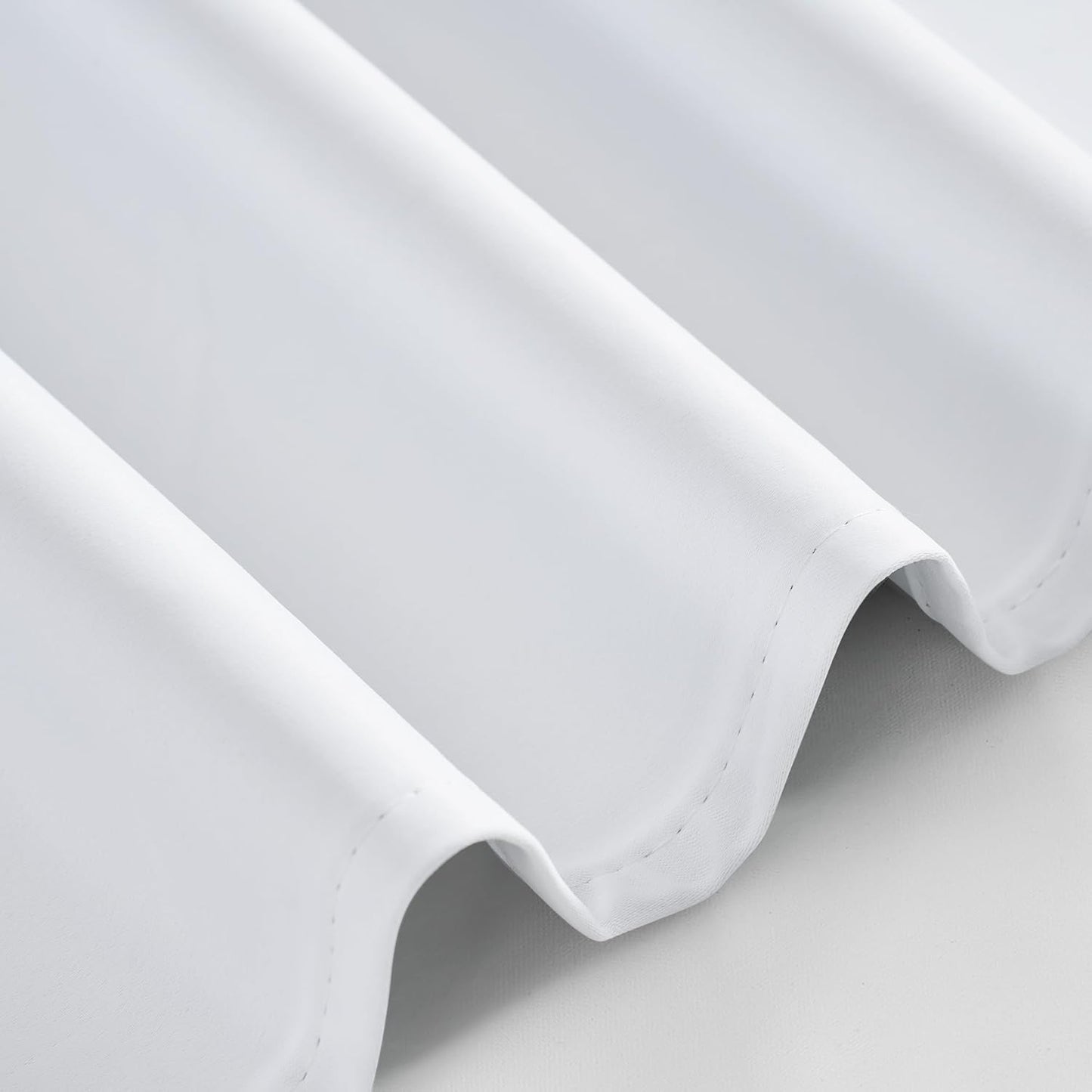 PONY DANCE White 100% Black Out Curtains 54 inch Length, Thermal Insulated Window Treatment Blacout Drapes for Bedroom, Room Darkening Noise Reducing Curtains for Living Room(2 Panels, 42 inches Wide)