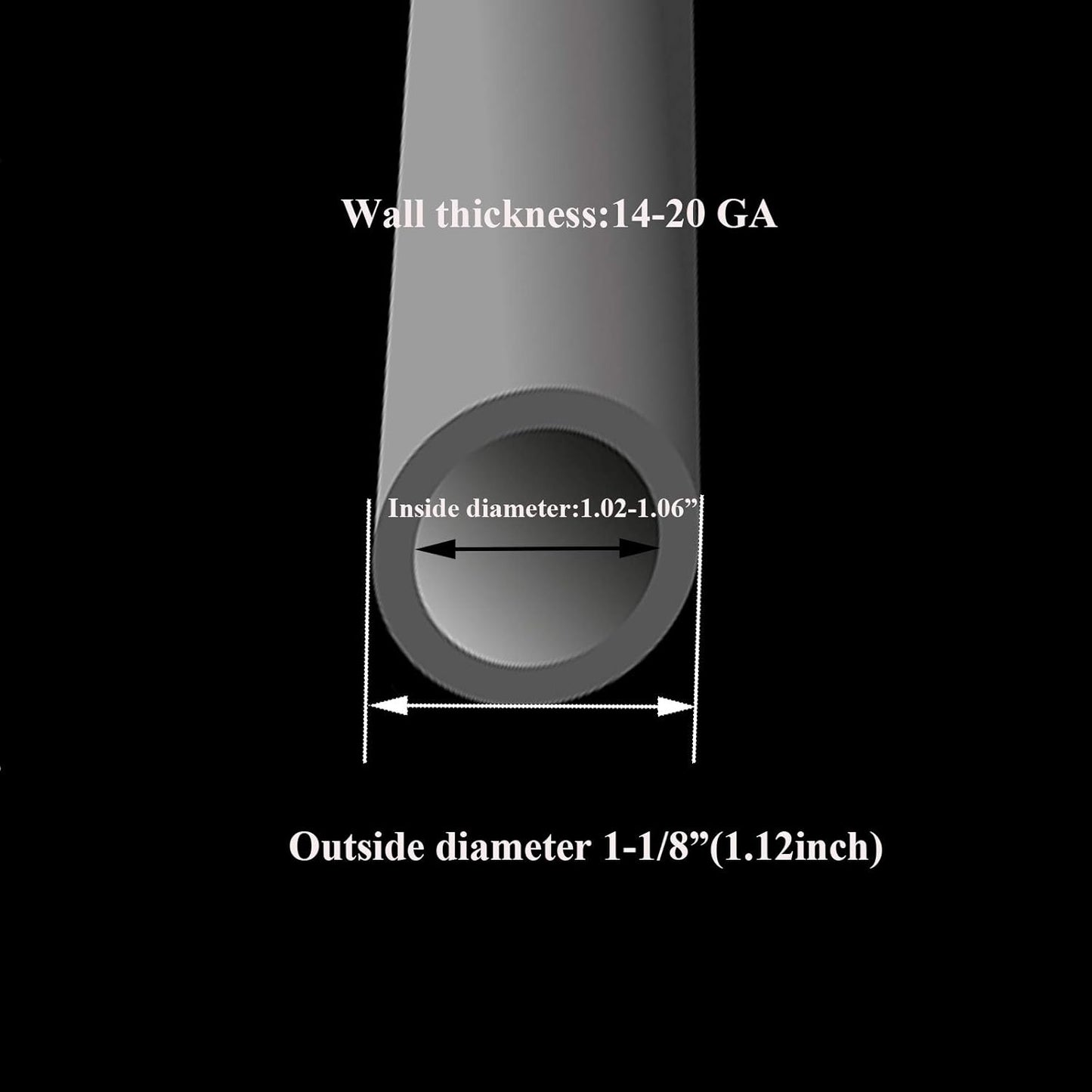 Plastic Plugs Tubing End Caps- Furnigear Black Chair End Cap 1 1/8" Outside Bottom Round Tubing Caps Round Furniture Slides Glides (Fit 1.02-1.06" Tube Inner Diameter, 24pack)