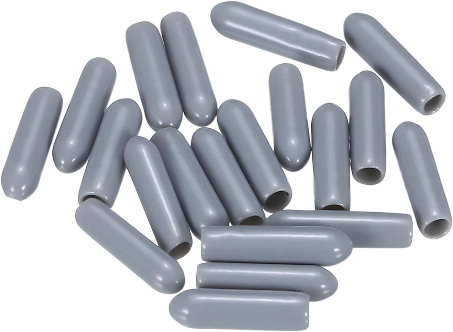 uxcell 20pcs Rubber End Caps 3mm(1/8") ID Vinyl PVC Round Tube Bolt Cap Cover Screw Thread Protectors Grey
