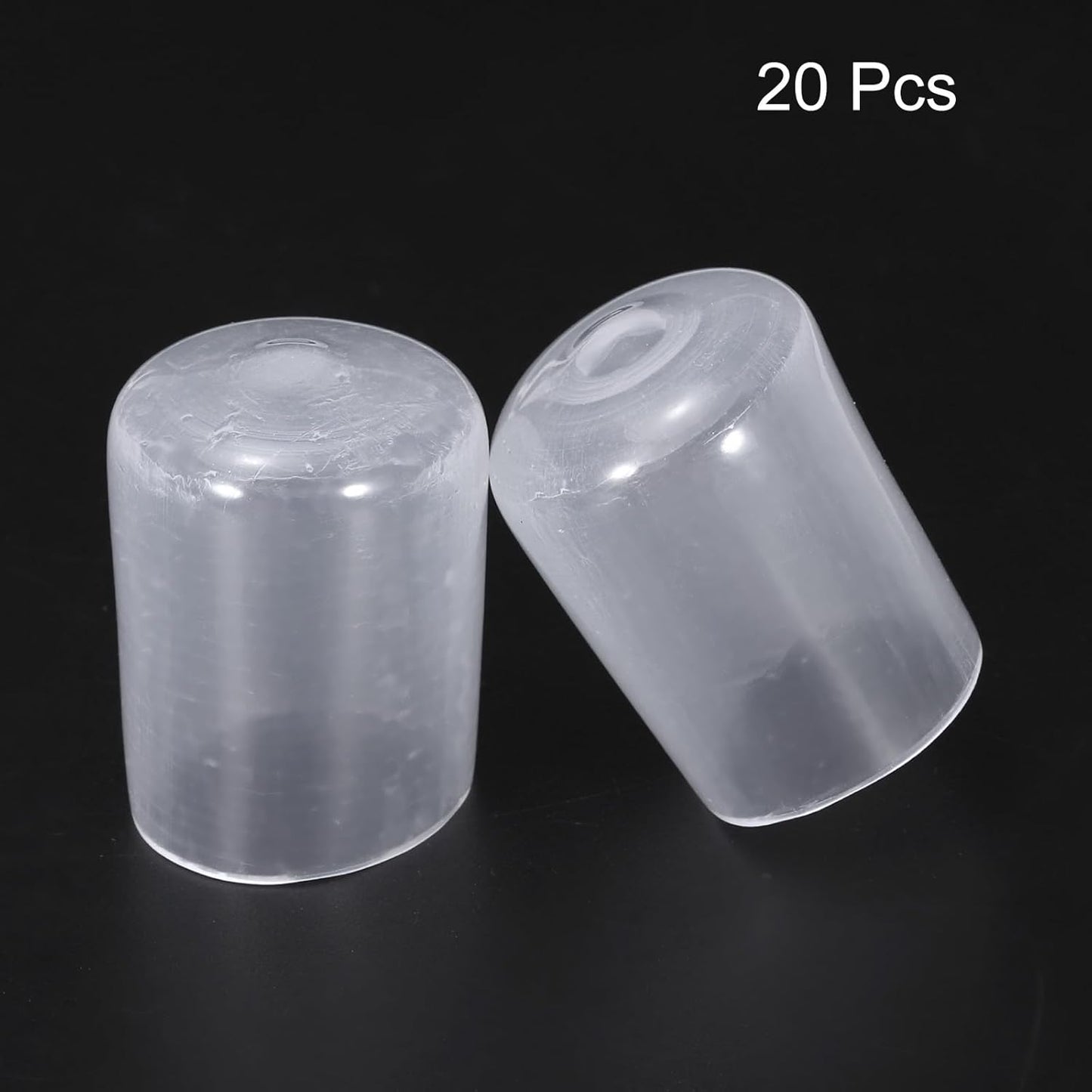 uxcell 20pcs Rubber End Caps 19mm(3/4") ID Vinyl PVC Round Tube Bolt Cap Cover Screw Thread Protectors Clear