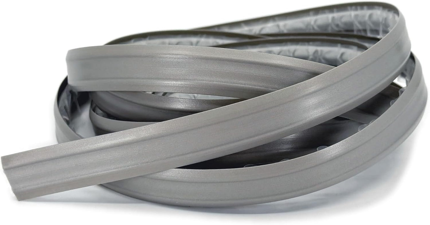 InstaTrim The Original Flexible Trim -10ft Grey 3/4" Wide Caulk Tape - Adhesive Trim with Many Uses Including Caulking for Bathtubs, Sinks, Counters, Tile, Floors - Made in USA