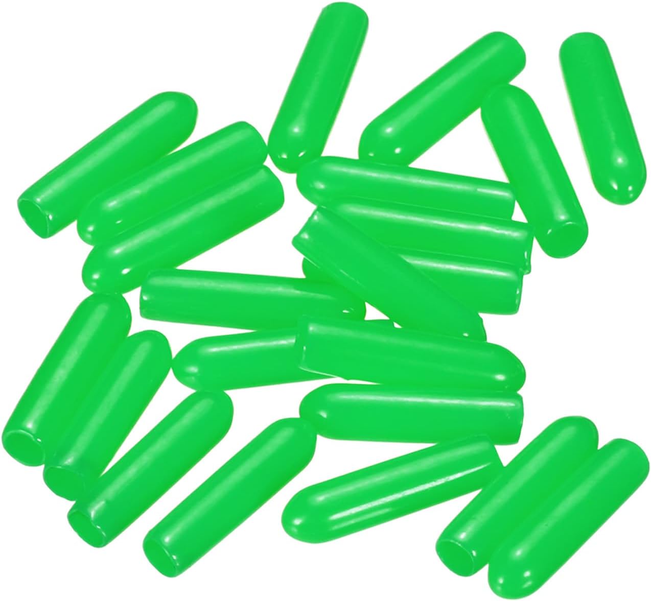 uxcell 20pcs Rubber End Caps 3mm(1/8") ID Vinyl PVC Round Tube Bolt Cap Cover Screw Thread Protectors Green