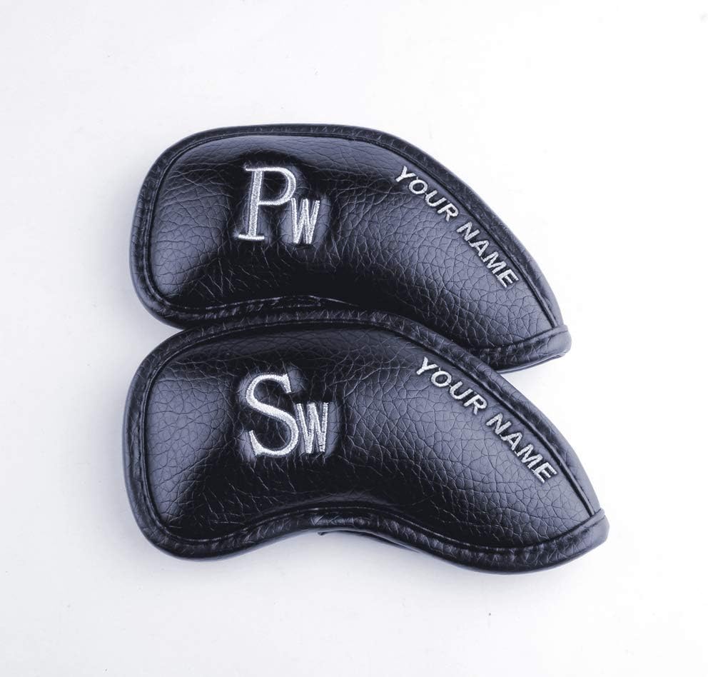 CRAFTSMAN GOLF 12pcs or 1pc Thick Synthetic Leather Golf Iron Head Covers Set Headcover Fit All Brands Callaway Ping Taylormade Cobra Etc. Also Custom Name