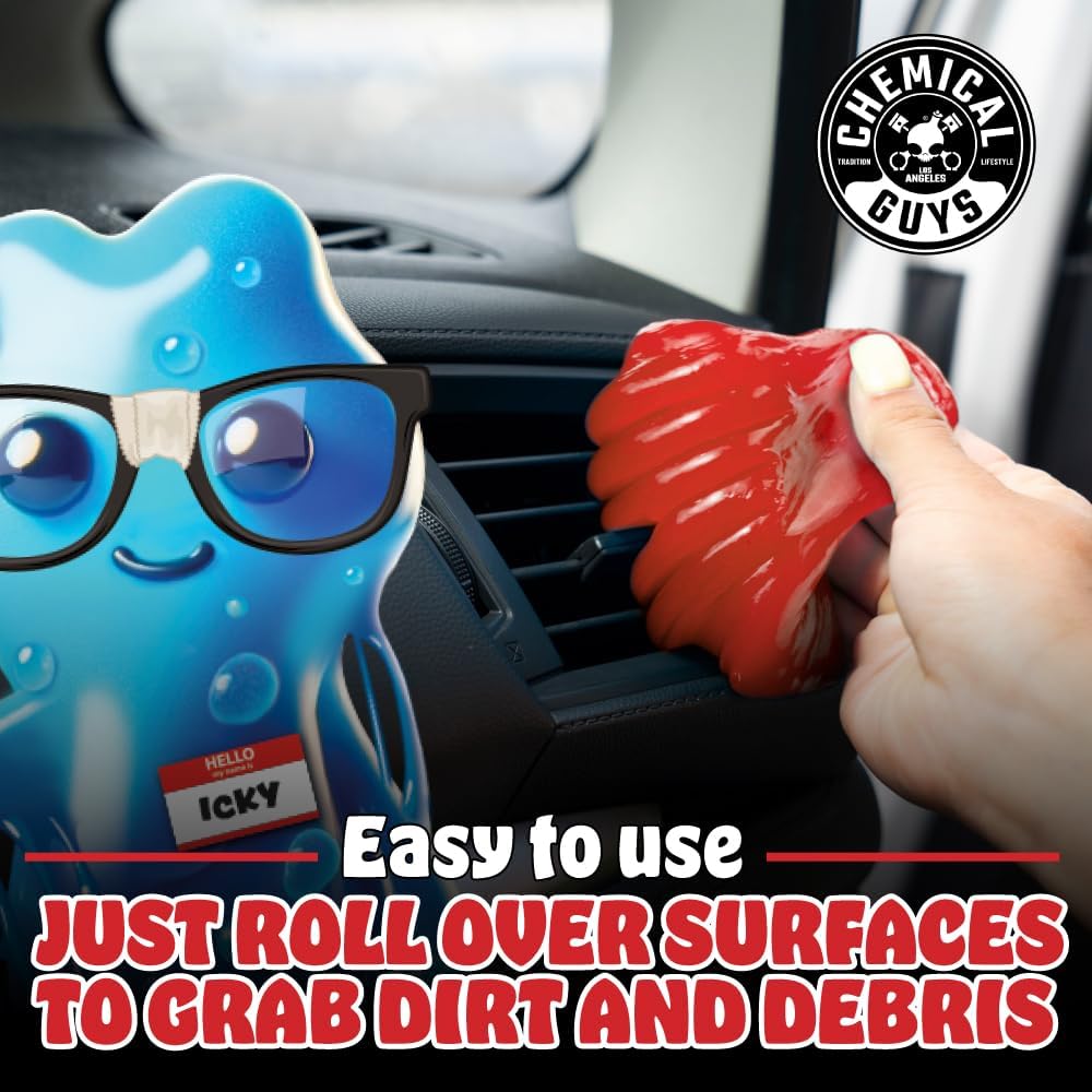 Chemical Guys Sticky Icky Car Cleaning Gel, Green Apple Scent - Detailing Kit, Automotive Dust Car Crevice Cleaner, Air Vent Slime, Cleaning Putty for Keyboard Accessories for Women (4 Pack) - CJR1004