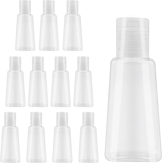 INNOLIFE 12 Pack 1oz Flip Cap Squeeze Bottles, Clear Plastic Travel Bottle, 30ml Refillable Empty Bottles BPA Free Container for Liquid, Lotions, and Toiletries