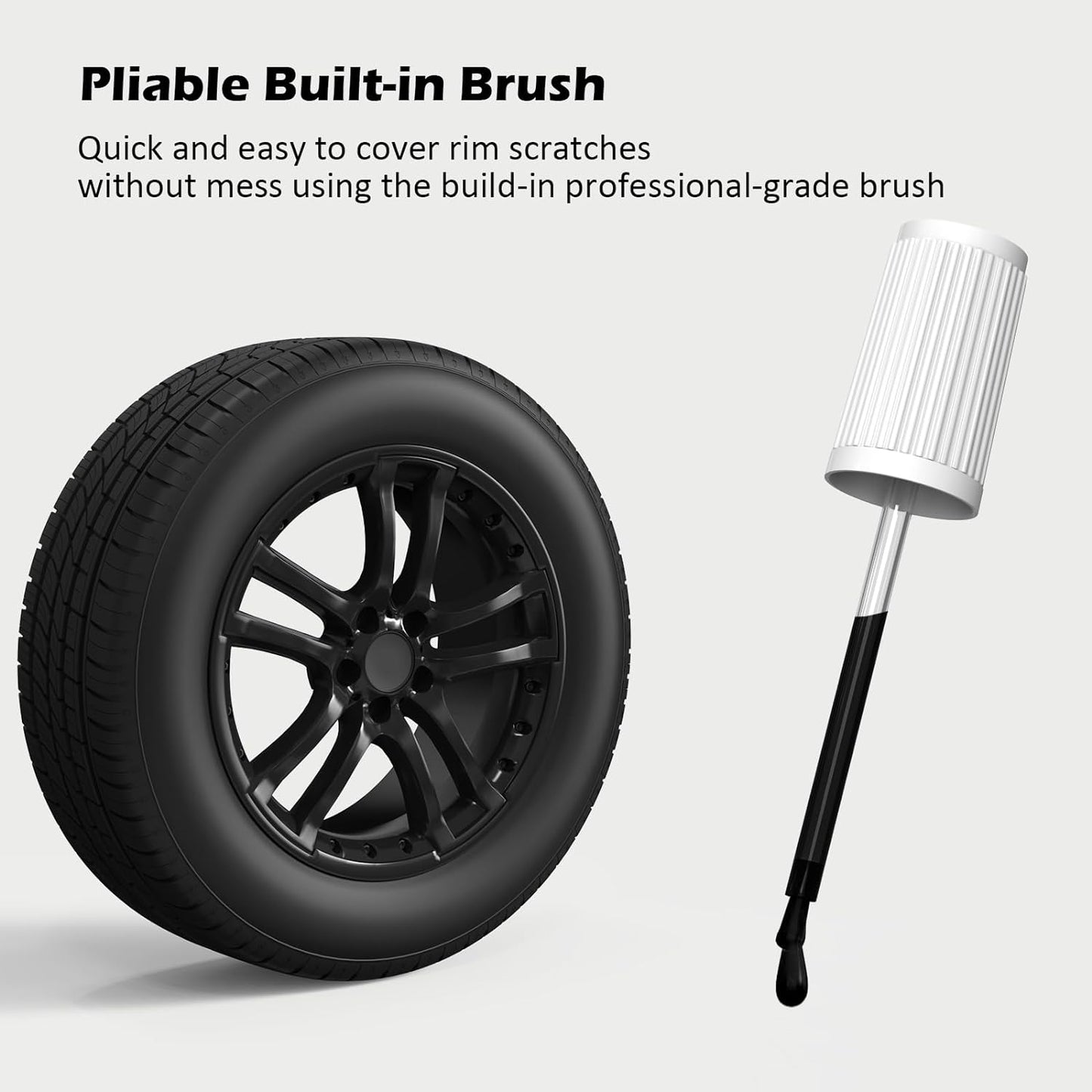 FOLLOWIN Gloss Black Rim Touch Up Paint for Cars, Wheel Rim Paint Repair Kit,Automotive Rim Scratch Repair,Repair Rim Curb Rash 1OZ(30ml)