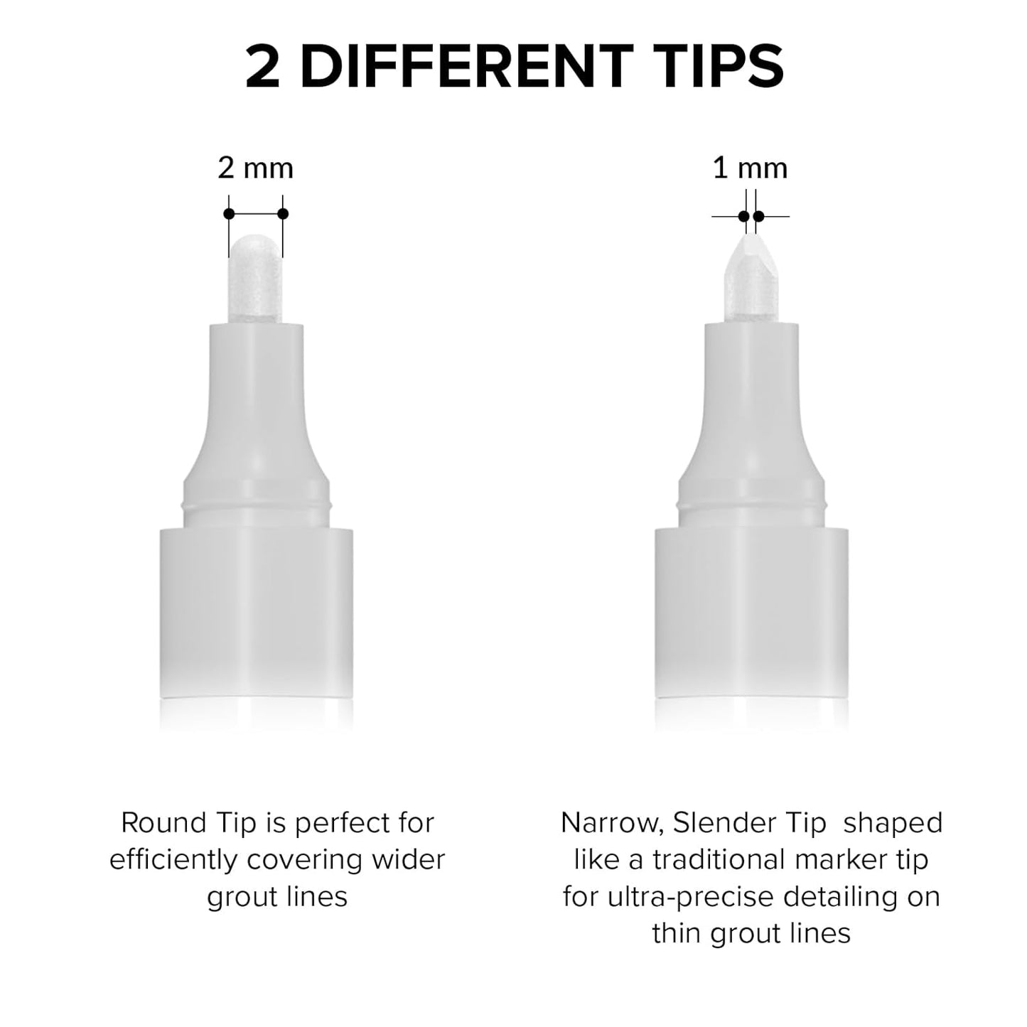 X-Protector Water Based Grout Marker - 1 PC with 4 Tips, White